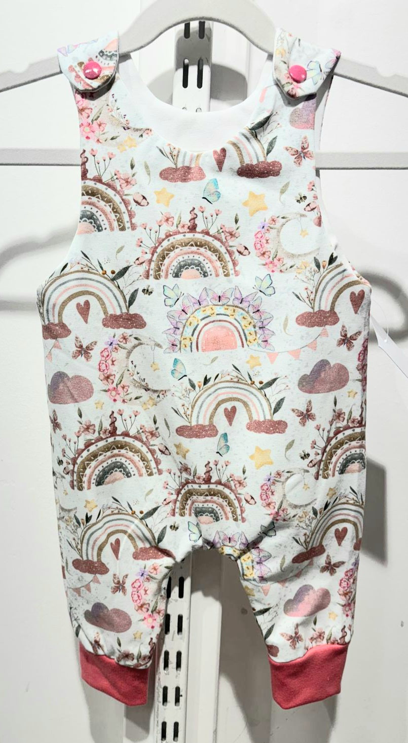 Pink rainbow romper